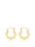  image of love-gold-9ct-gold-small-hexagonal-hoop-earrings