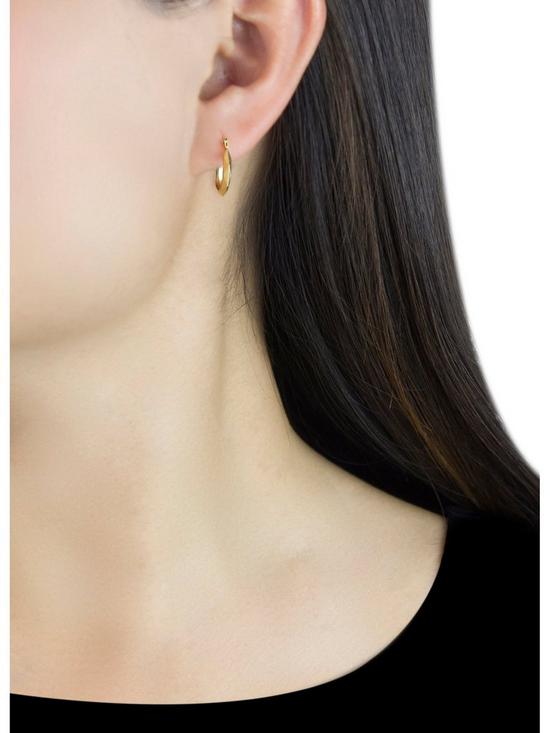 stillFront image of love-gold-9ct-gold-small-hexagonal-hoop-earrings