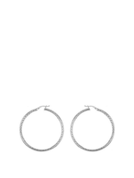 front image of the-love-silver-collection-sterling-silver-35mm-twist-hoop-earrings