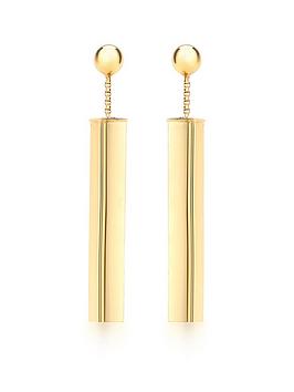 Love GOLD Love Gold 9Ct Gold Box Bar Drop Earrings Picture