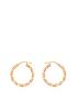  image of love-gold-9ct-rose-gold-flat-twist-hoop-earrings