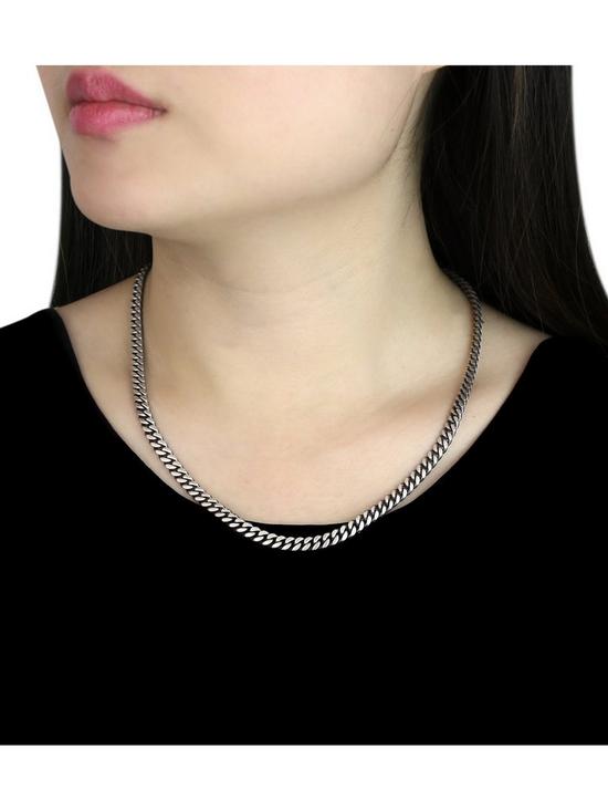 stillFront image of the-love-silver-collection-sterling-silver-oxidized-grey-curb-chain-necklace