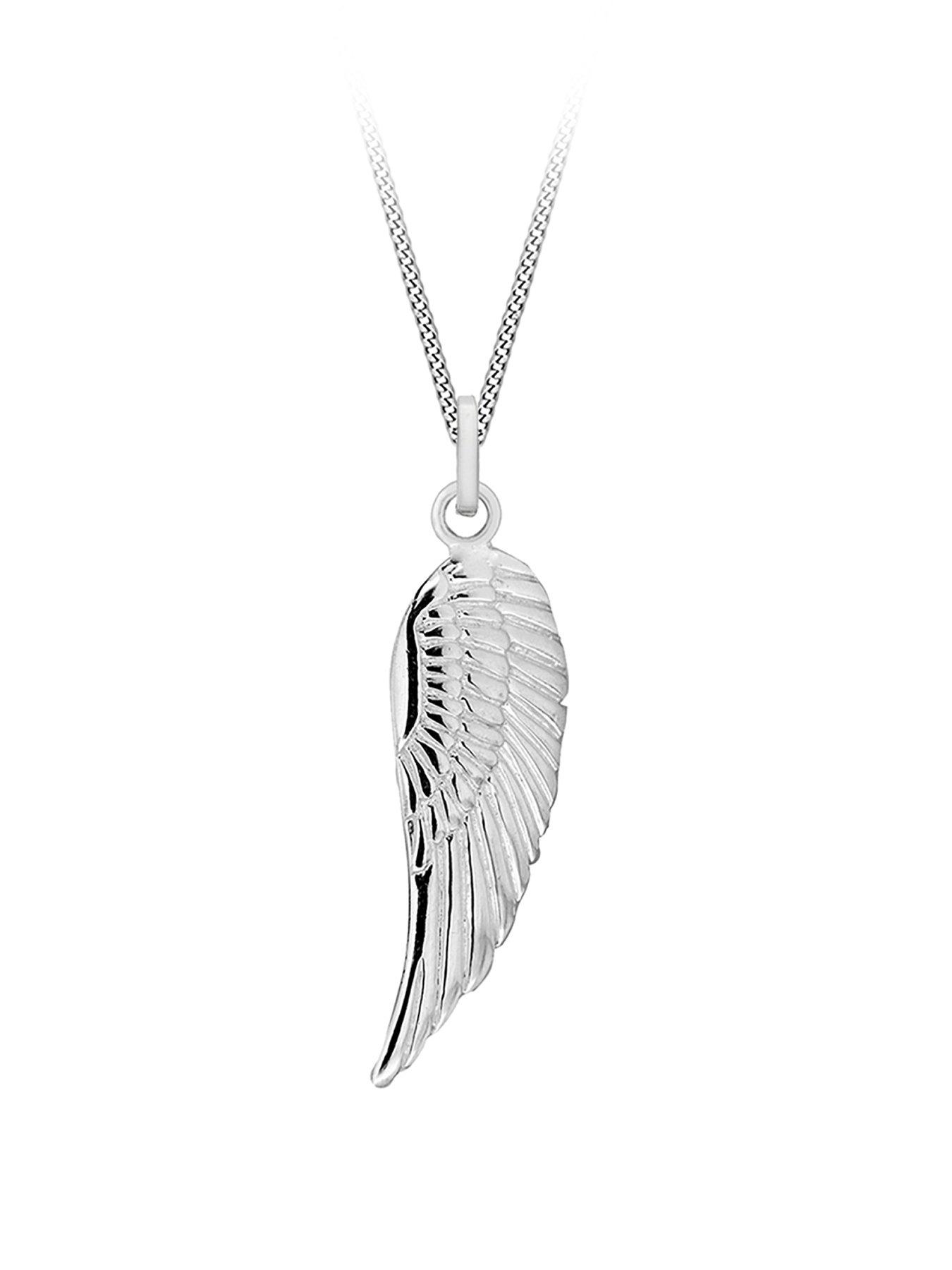 Sterling silver deals angel wing necklace