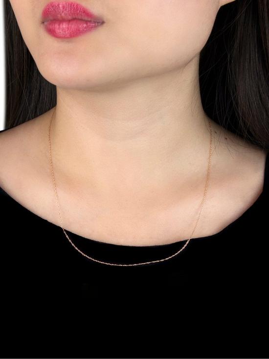 stillFront image of love-gold-9ct-rose-gold-prince-of-wales-chain-necklace