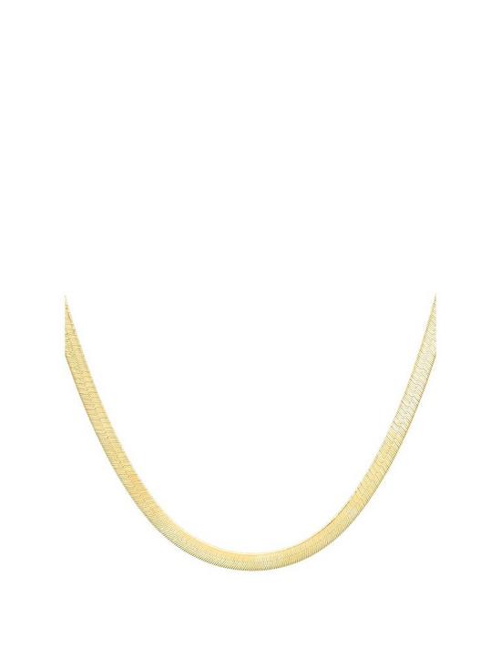 front image of love-gold-9ct-gold-herringbone-necklace