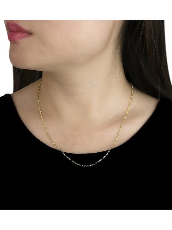 stillFront image of love-gold-9ct-gold-round-belcher-chain-necklace