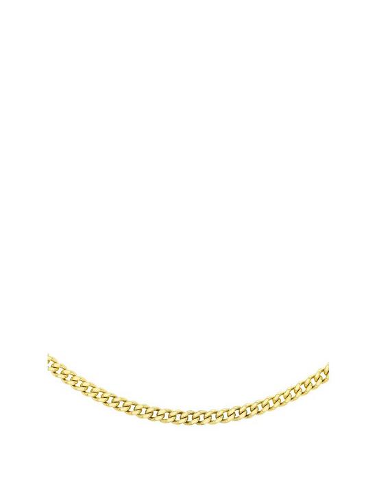 front image of love-gold-9ct-gold-diamond-cut-curb-chain-necklace