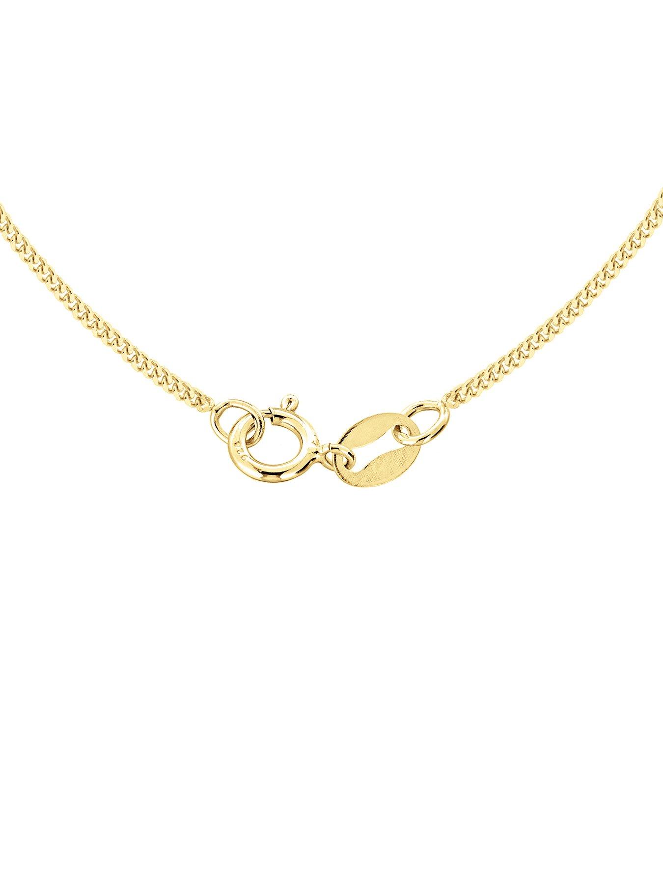 Image 4 of 4 of The Love Collection 9ct Gold Diamond Cut Curb Chain Necklace
