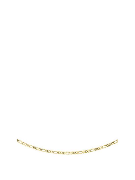 front image of love-gold-9ct-gold-diamond-cut-figaro-chain-necklace