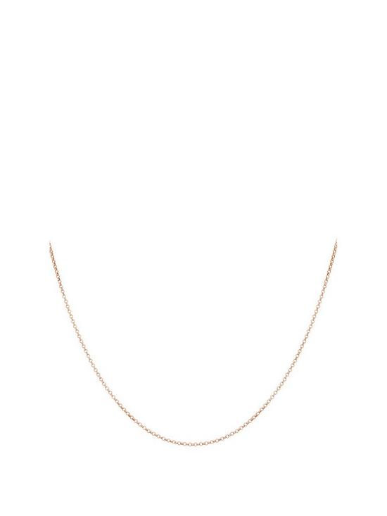 front image of love-gold-9ct-rose-gold-round-belcher-chain-necklace