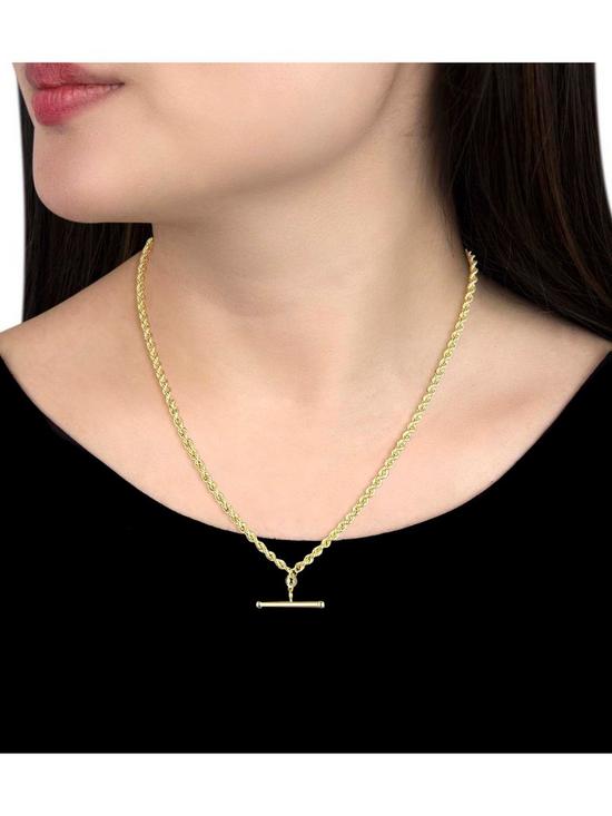 stillFront image of love-gold-9ct-gold-hollow-rope-albert-chain-necklace