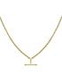  image of love-gold-9ct-gold-hollow-rope-albert-chain-necklace