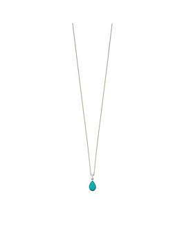 The Love Silver Collection Sterling Silver Turquoise Teardrop Pendant Necklace