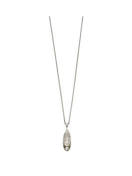 The Love Silver Collection  Sterling Silver Peas In A Pod Pearl Pendant Necklace