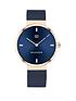 image of tommy-hilfiger-liberty-navy-stainless-steel-mesh-navy-sunray-dial-ladies-watch