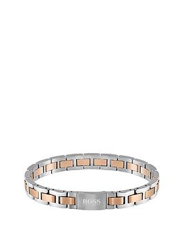 Boss Boss Boss Metal Link Essentials Stainless Steel And Rose Gold Bracelet Picture