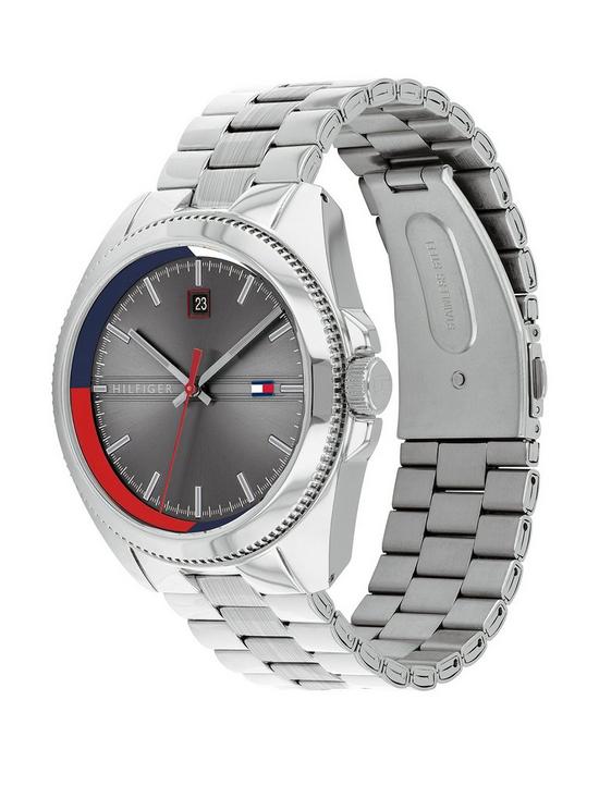 stillFront image of tommy-hilfiger-riley-stainless-steel-bracelet-grey-sunray-dial-mens-watch