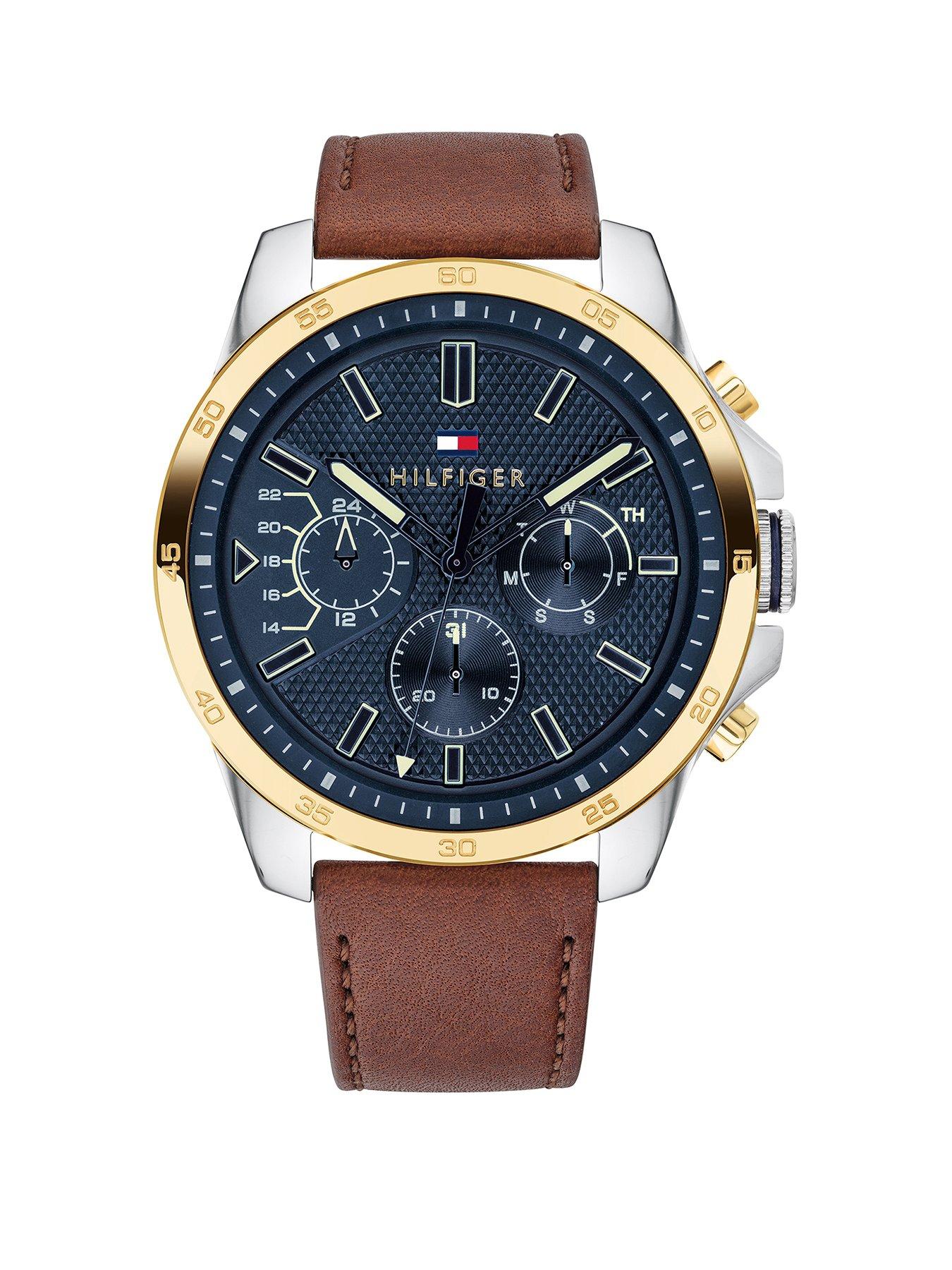 tommy-hilfiger-decker-brown-leather-strap-navy-dial-watch