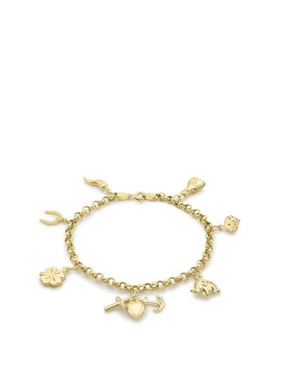 front image of love-gold-9ct-gold-lucky-charm-bracelet