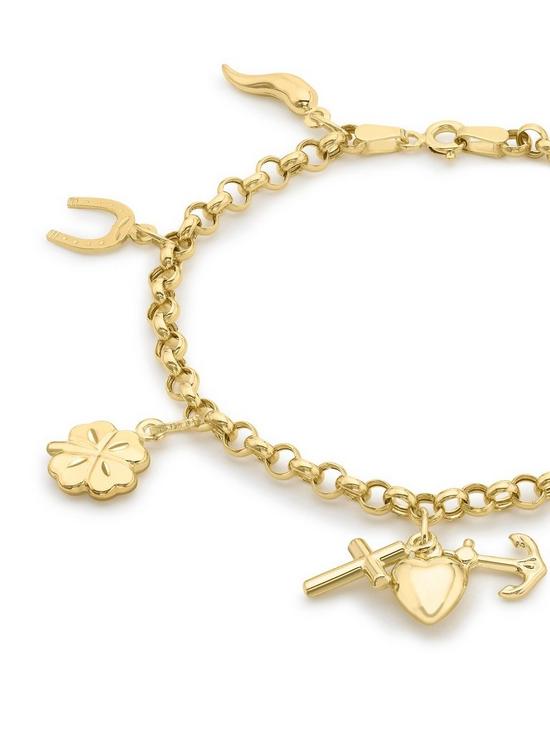 stillFront image of love-gold-9ct-gold-lucky-charm-bracelet