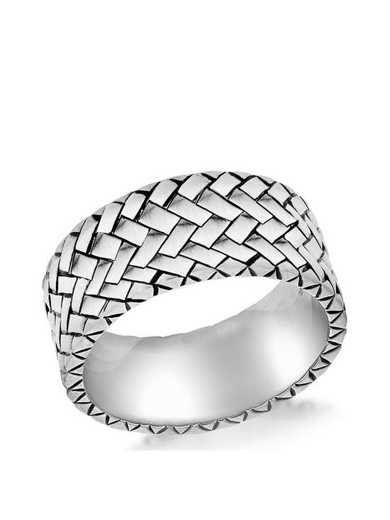 front image of the-love-silver-collection-sterling-silver-herringbone-ring