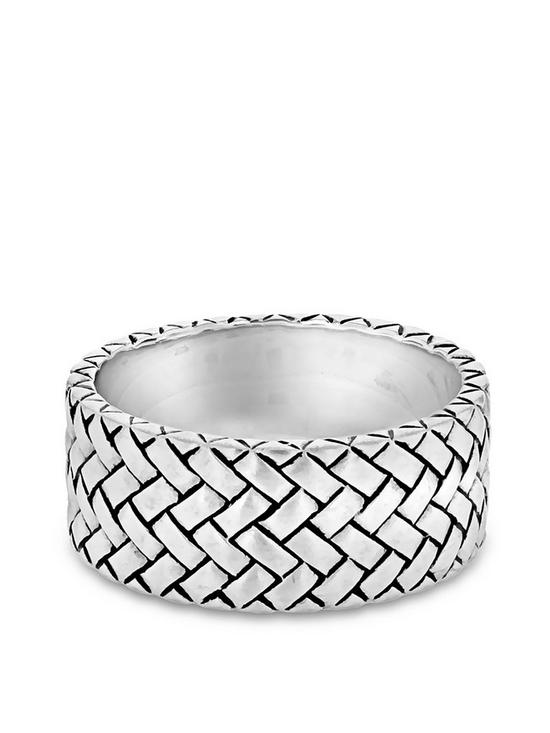 stillFront image of the-love-silver-collection-sterling-silver-herringbone-ring
