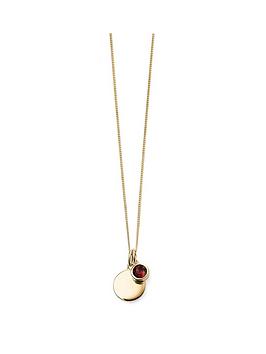 The Love Silver Collection  Swarovski Birthstone Gold Plated Silver Silver Engravable Pendant Necklace