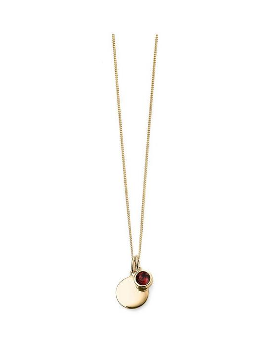 front image of the-love-silver-collection-gold-plated-sterling-silver-engravable-pendant-necklace-with-birthstone-charm