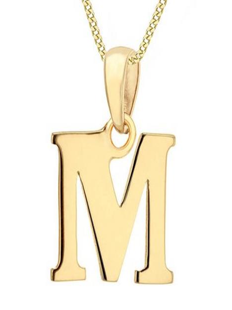 love-gold-9ct-gold-plain-initial-pendant-pendant-necklace