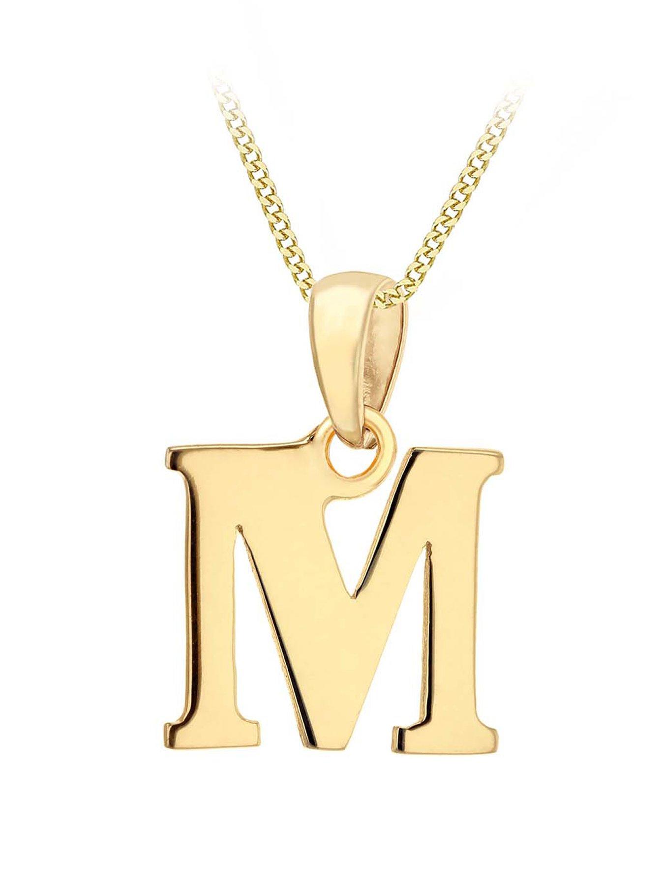 The Love Collection 9ct Gold Plain Initial Pendant Pendant Necklace