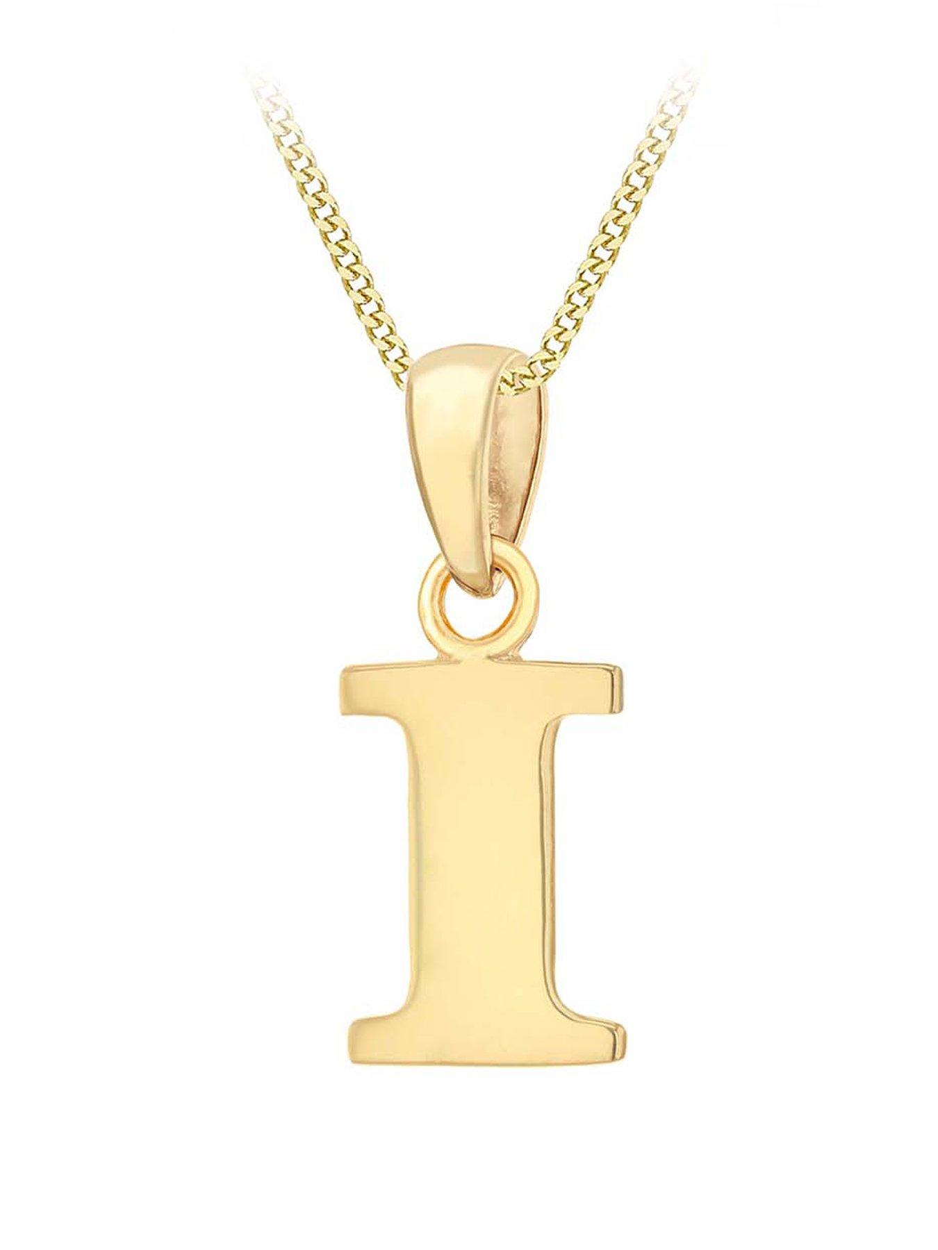 The Love Collection 9ct Gold Plain Initial Pendant Pendant Necklace