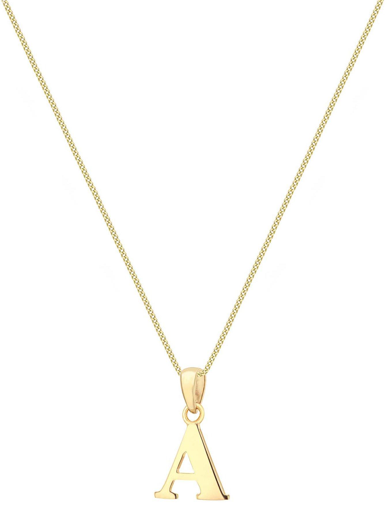 Image 3 of 4 of The Love Collection 9ct Gold Plain Initial Pendant Pendant Necklace