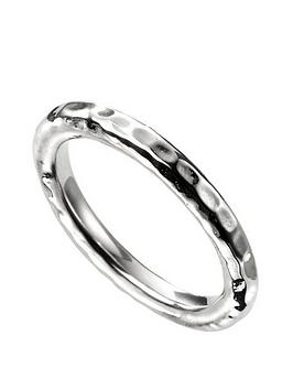 The Love Silver Collection Sterling Silver Hammered Band Ring