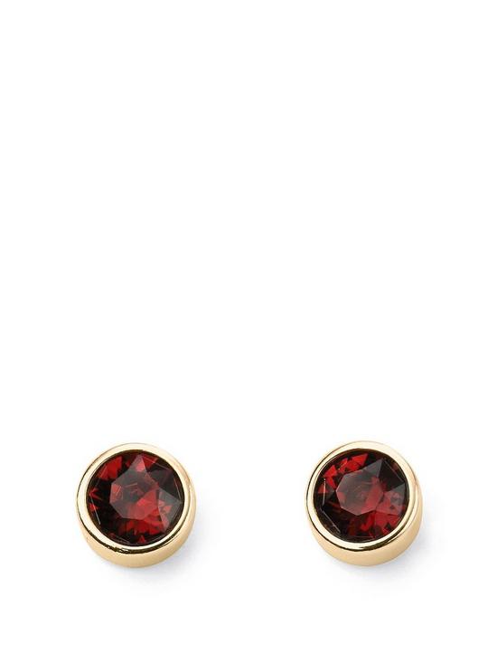 front image of the-love-silver-collection-birthstone-gold-plated-sterling-silver-earrings