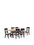  image of julian-bowen-hockley-190-cm-solid-woodnbspdining-table-6-chairs