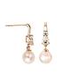  image of love-gem-9ct-rose-gold-pink-pearl-morganite-and-diamond-earrings