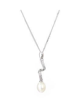 Love PEARL Love Pearl Rhodium Plated Sterling Silver White Cubic Zirconia  ... Picture