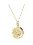  image of love-gold-9ct-yellow-gold-st-christopher-14mm-disc-pendant-on-18-inch-curb-chain