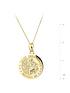  image of love-gold-9ct-yellow-gold-st-christopher-14mm-disc-pendant-on-18-inch-curb-chain