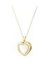  image of love-pearl-9ct-yellow-gold-white-mother-of-pearl-heart-locket-pendant-on-18-inch-curb-chain