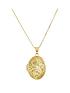  image of love-gold-9ct-yellow-gold-oval-scroll-locket-pendant-on-18-inch-mini-curb-chain