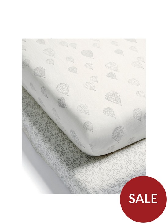 front image of mamas-papas-hot-air-balloon-2-pack-fitted-sheets