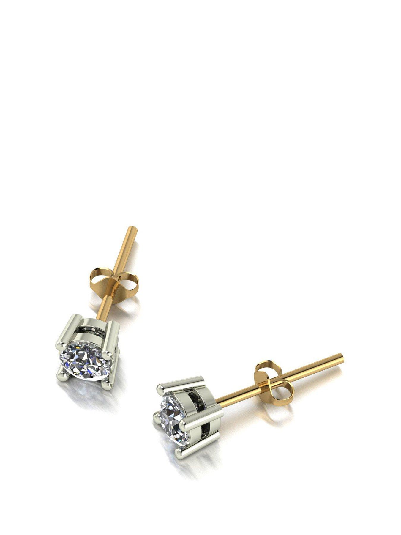 Image 1 of 5 of Moissanite 9ct Gold 0.50ct Solitaire Earrings