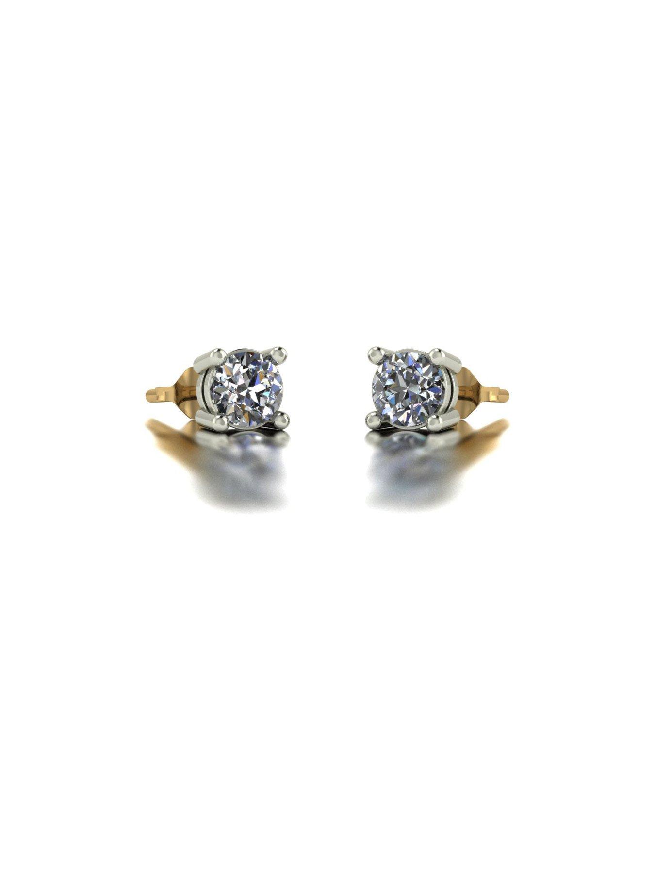 Image 2 of 5 of Moissanite 9ct Gold 0.50ct Solitaire Earrings