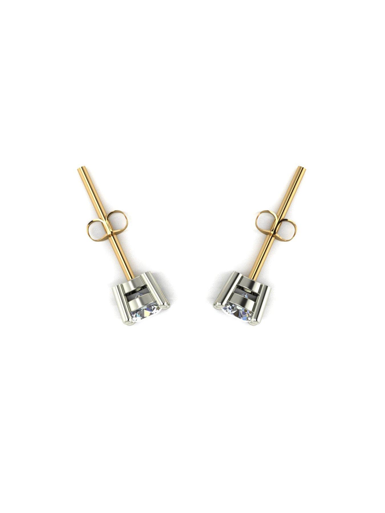 Image 4 of 5 of Moissanite 9ct Gold 0.50ct Solitaire Earrings
