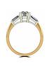  image of moissanite-9ct-gold-65mm-round-brilliant-solitare-ring-with-baguette-set-shoulders