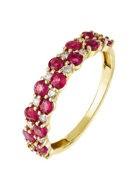 love-gem-9ct-yellow-gold-double-row-round-ruby-and-016ct-diamond-ring