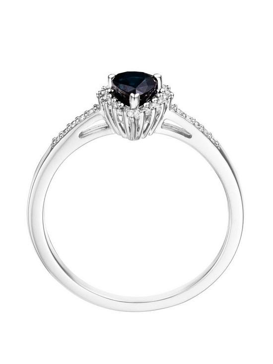 stillFront image of love-gem-9ct-white-gold-pear-blue-sapphire-and-012ct-diamond-ring