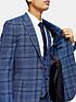  image of topman-skinny-fit-check-suit-jacket-blue