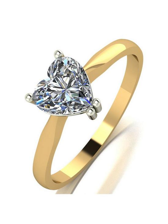 front image of moissanite-9ct-gold-100ct-heart-solitaire-ring